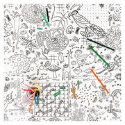 Puzzle time giant paper tablecloth colouring sheet